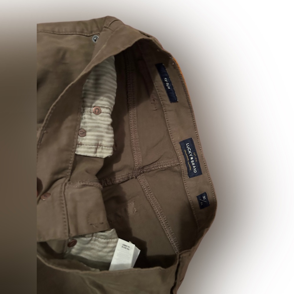 Olive Green Lucky Brand Slim Pants Size 30x32 - Picture 2 of 4